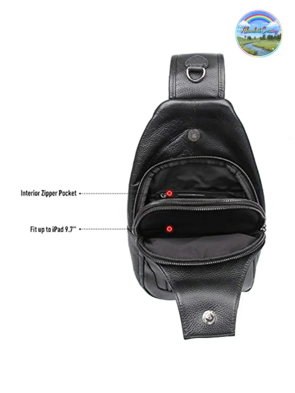 Genuine Leather Waterproof Crossbody Sling Chest Bag Daypack Men
